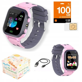 Chytré hodinky GPS lokátor smart hodinky pre deti lokizarot LBS odtiene ružovej